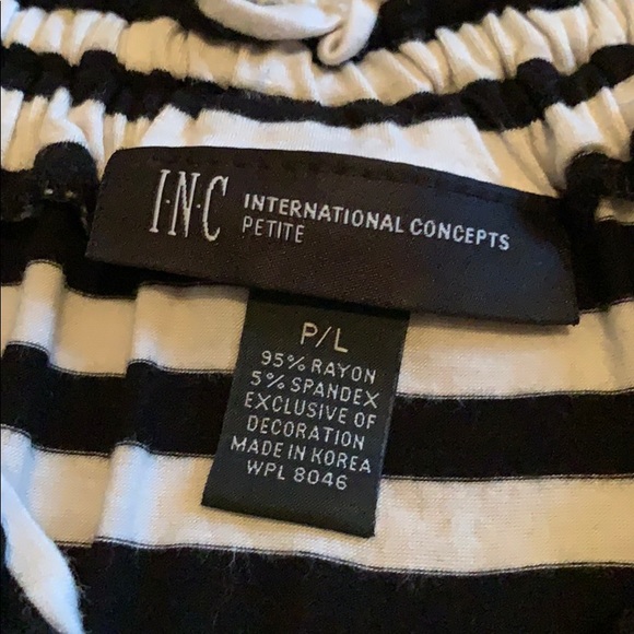 INC Black and White striped Blouse - Picture 2 of 5